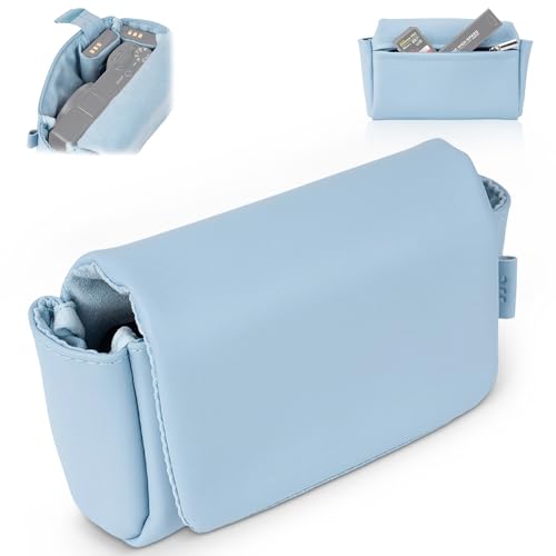 Leather GR IV G7X Mark III Case, Compact Durable Camera Pouch for Kodak EKTAR H35N for Ricoh GRIV GR 4 HDF GRIIIX GR3X Lumix ZS99 for Sony RX100 VII VA VI V IV III II G7XM3 PowerShot SX740 G7X Mark II - size: Blue for GRIV & More