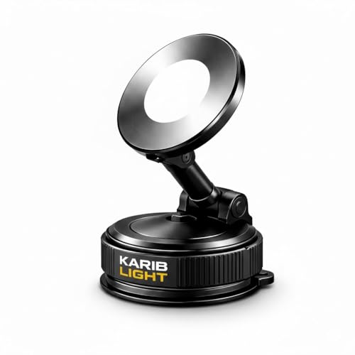 Car Mount, Magnetic Phone Holder with Washable Nano-Gel Suction for Smooth Dashboards and Windshields, 360° Rotating 3-Axis Foldable Mount for iPhone, Samsung and Android