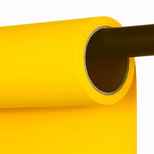 Yellow Seamless Photography Backdrop Paper 53" x 16.4' - Heavyweight Non-Reflective Thick Photo Background Roll for Portrait Photoshoot, Video Recording, Social Media and Studio Headshots - color: Forsythia Yellow, size: 53''x16.4'