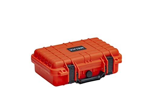 MEIJIA Portable All Weather Waterproof Protective Hard Case, Small Camera Case,Dry Case with Customizable Foam,Fit Use of Drones, Camera,Equipments, 11.65 ”x8.35”x3.78” - color: Orange