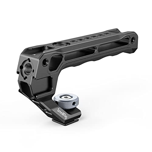 SmallRig Lightweight Top Handle, Grip for DSLR Camera Cage, Universal Handle with 5 Cold Shoe Adapters and Cold Shoe Base (Lite) - 3764
