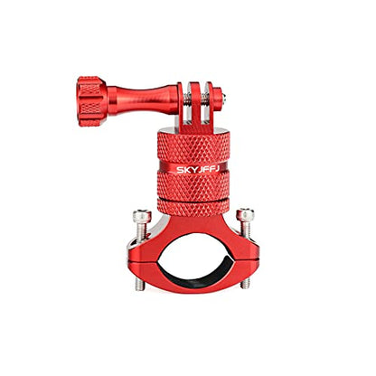 Mountain Bike Camera Handlebar Mount for Gopro Hero 13 12 11 10 9 8,360 Degree Rotation Aluminum Motorcycle Bicycle Rack Mount Holder forDJI Osmo Insta360 AKASO and Other Action Camera（Red） - color: Red