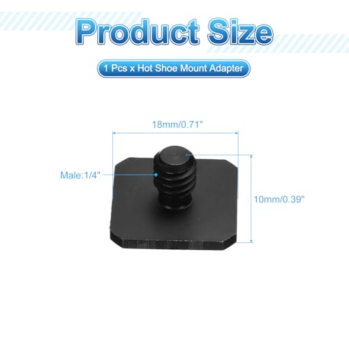 PATIKIL Hot Shoe Adapter 1/4" Male, 1 Pcs Hot Shoe Mount Adapter Camera Mount Screw Camera Video Light Converter for Microphone Holder Accessories 0.39x0.71x0.71 Inch