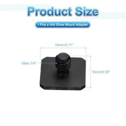 PATIKIL Hot Shoe Adapter 1/4" Male, 1 Pcs Hot Shoe Mount Adapter Camera Mount Screw Camera Video Light Converter for Microphone Holder Accessories 0.39x0.71x0.71 Inch