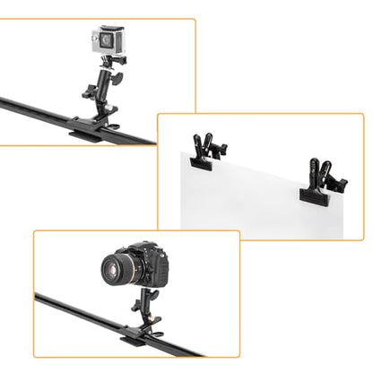 2 PCS Heavy Duty Metal Clamp Holder with 5/8" Light Stand Attachment Reflector Clamp with Umbrella Hole and Screw Mount for Photo Studio Reflectors | Reflector Clamp, Umbrella Hole, Screw Mount, Photo Studio Reflectors