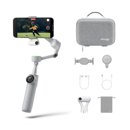 Insta360 Flow 2 Pro Phone Gimbal Stabilizer for iPhone & Android, AI Phone Gimbal, Phone Stabilizer for Travel & Vlogs, Phone Stabilizer for Videos, YouTube, TikTok - Ultimate Creator Bundle Grey - color: Stone Grey - Ultimate Creator Bundle