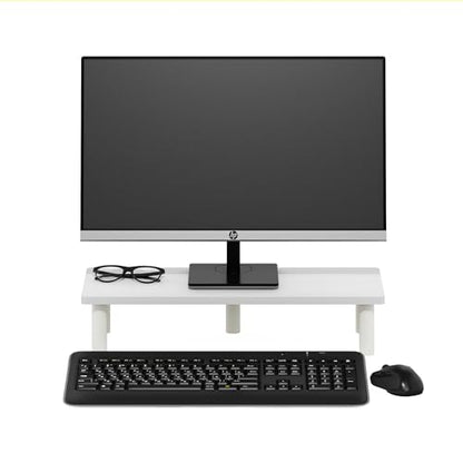 Furinno Turn-N-Tube Monitor Riser Stand, White/White (Pack of 2) - color: White/White, size: 23.6"w Rectangle (Pack of 2)