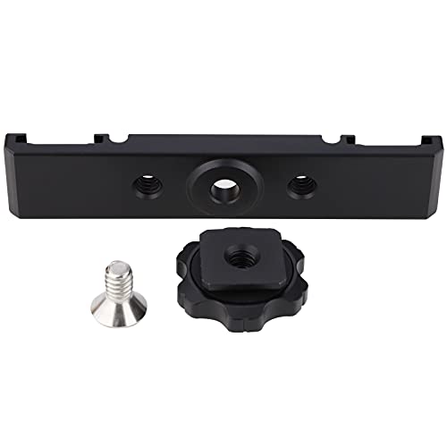 Dual Cold Shoe Mount Bracket,Dual Hot Shoe Extension Bar,Dual Cold Shoe Mount Plate Adapter,Cable Slot Bayonet/1/4 Thread Holes for Microphone, Camera, Light, Reflector Panel, Teleprompte Monitor