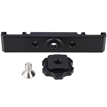 Dual Cold Shoe Mount Bracket,Dual Hot Shoe Extension Bar,Dual Cold Shoe Mount Plate Adapter,Cable Slot Bayonet/1/4 Thread Holes for Microphone, Camera, Light, Reflector Panel, Teleprompte Monitor