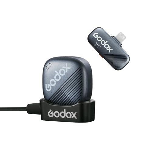 Godox Cube-SL kit1 2.4G Wireless Lavalier Microphone for iPhone 14/13/12,Lightning Mini Lapel Microphone Wireless,Hi-Fi Audio,1000FT Range,Noise Cancellation,30H Battery for Streaming Video Recording - size: CUBE-SL-Kit1