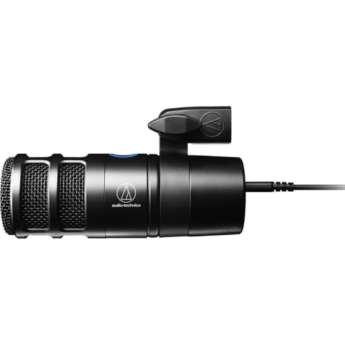 Audio-Technica AT2040USB Hypercardioid Dynamic USB Podcast Microphone Bundled with Pop Filter + Boom Arm + Cleaning Cloth (4 Items) - style: w/ Microphone Arm