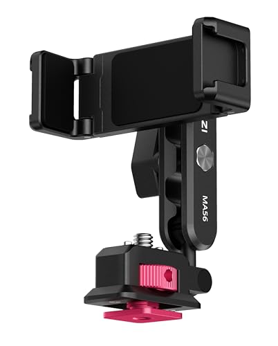 ULANZI MA56 4-in-1 Metal Phone Tripod Mount with Cold Shoe & Arca Swiss Plate, 360° Adjustable Hot Shoe Camera Phone Mount for iPhone, Compact All-in-One Adapter for Smartphone Photography & Video