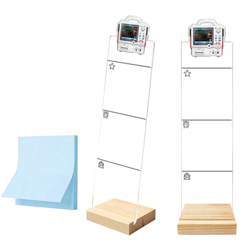 Monitor Memo Board Computer Monitor Memo Board Sticky Note Organizer Defibrillator Acrylic Desk Accessories Removable Wooden Base Set Sticky Notes 100 Sheets 11.8×3.1 inches - color: Defibrillator