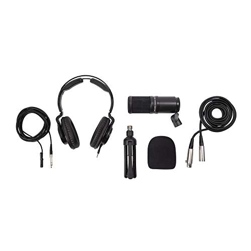 Zoom Zdm 1 4 Person Podcast Mic Pack (8 Items) | Includes 4x Zdm-1 Podcast Mic Packs, Zhp-1 Headphones, Tps-4 Stand, Windscreen, 2m Xlr) Plus 4 Knox Gear Boom Arms, (4 Pack)