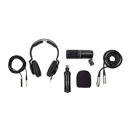 Zoom Zdm 1 4 Person Podcast Mic Pack (8 Items) | Includes 4x Zdm-1 Podcast Mic Packs, Zhp-1 Headphones, Tps-4 Stand, Windscreen, 2m Xlr) Plus 4 Knox Gear Boom Arms, (4 Pack)