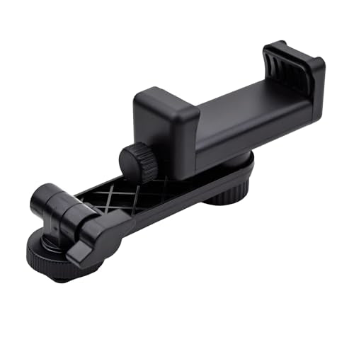 Heran Tripod Phone Mount for Camera, 360° Rotation Adjustable Cold Hot Shoe Smartphone Adapter Attachment Compatible with iPhone Samsung Sony Canon Nikon DSLR, Universal Accessories for Photography