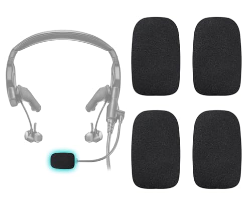SOULWIT 4Pcs Mic Cover for Bose ProFlight 1/2 - Black | for ProFlight Aviation Headset Series 1/2
