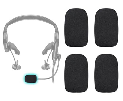 SOULWIT 4Pcs Mic Cover for Bose ProFlight 1/2 - Black | for ProFlight Aviation Headset Series 1/2