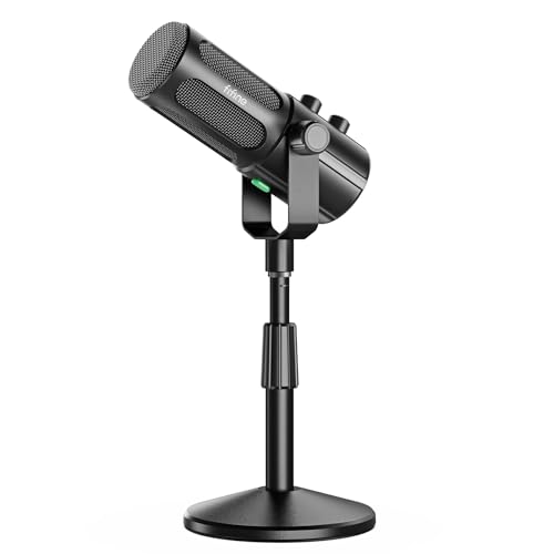FIFINE AmpliTank TANK6S Vocal-Dynamic-Microphone, XLR-USB-Podcast-Microphone with Desktop Stand, Mute Button, Volume Knob, Studio Metal Built, Streaming-Mic for Content Creation, Music Recording - size: TANK6S