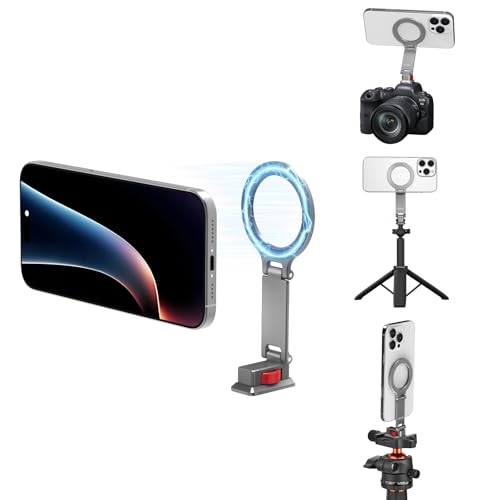 BRDRC Cold Shoe Phone Mount with Arca Port, Tripod Mount for MagSafe Magnetic Hot Shoe Adapter with 1/4" Screw Hole for DJI Ronin Samsung Canon Nikon DSLR Photography Accessories - color: Cold Shoe Phone Mount with Arca Port