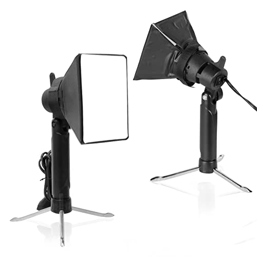 Meking Mini Softbox Photography Lighting Kit, 2700K Tabletop Led Lamp Continuous Warm Lighting System for Small Product Photo Video Studio Shooting, 2 Pieces - color: Warm Light
