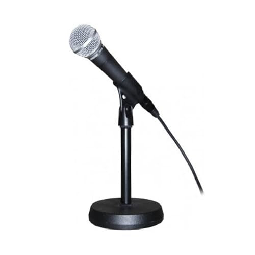 K&M König & Meyer 23200.500.55 Table Desktop Microphone Stand | Sound Absorbing Cast-Iron Round Base | Standard ⅝” Thread Connector | For Musicians, Podcasts, Home Studio | German Made | Black - EU Version - color: Black