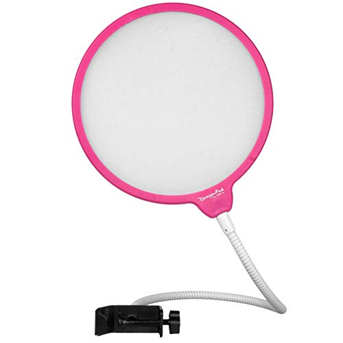 Dragonpad USA 6" Microphone Studio Pop Filter with Clamp - Pink/White - color: Pink/White