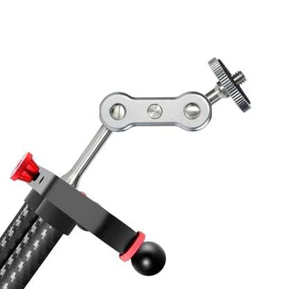 GVM Adjustable Magic Arm Camera Mount with Double Side 1/4' Screw, 4.33 Inch Aluminum Alloy Articulating Arm for Smartphone, Video Light, Monitor, Microphone, Tripod