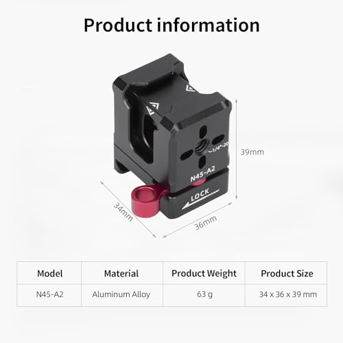 Nitze Quick Release NATO Clamp, with 3 Cold Shoes and 1/4", 3/8" Locating Holes for ARRI, Compatible with Monitor Mount, LED Light, Microphone, and DJI Gimbals - N45-A2