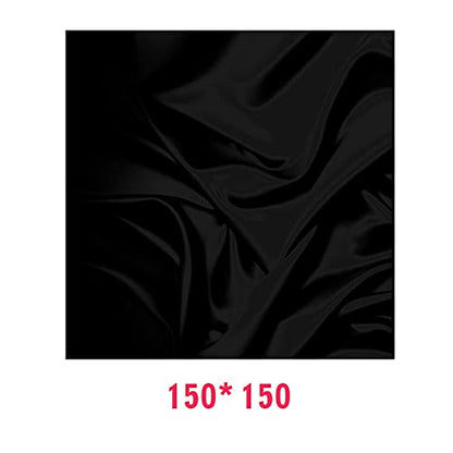 Black Velvet Photography Backdrop,Light Absorbing Non Reflective Solid Professional Black Background Cloth - size: 150x150cm
