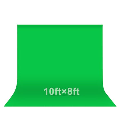 EMART Green Screen Photo Backdrop, 10x8 ft Photoshoot Backdrop Chroma Key Green Screen Polyester Cloth Fabric Curtain for Background Removal, Zoom Meeting, Photo Video Studio, Live Streaming - color: Green, size: 10 x 8 Ft