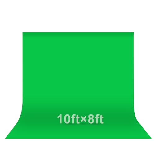 EMART Green Screen Photo Backdrop, 10x8 ft Photoshoot Backdrop Chroma Key Green Screen Polyester Cloth Fabric Curtain for Background Removal, Zoom Meeting, Photo Video Studio, Live Streaming - color: Green, size: 10 x 8 Ft