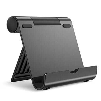 JETech Tablet Stand, Adjustable Portable Desktop Holder, Foldable Dock for iPad/iPad Pro/Air/Mini, Galaxy Tab A8/A7 Lite/A7/S8/S7, Kindle, Tab/Phones(4-11"), Black - color: Black