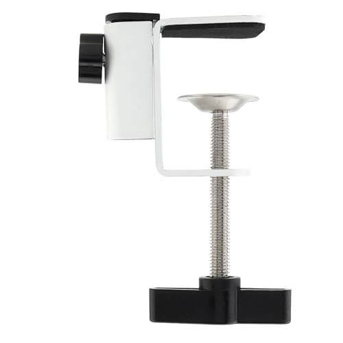 Carbon Steel C Clamp Clip Mount for Camera Monitor, Desktop Mount Holder Universal C-Clamp for Microphone Mic, Table Mount Holder Mounting Bracket Stand for Microphone/Tablet (White)
