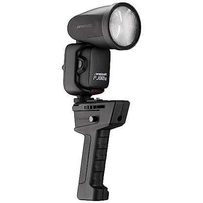 Westcott ProGrip 2 - Mount Portable Speedlights and Off-Camera Flashes for Photographers | Handheld Flash Mount with Cold Shoe and 1/4-20 Threads, 9mm Umbrella Shaft, Supports Up to 6 Lb, Includes FJ200 Insert