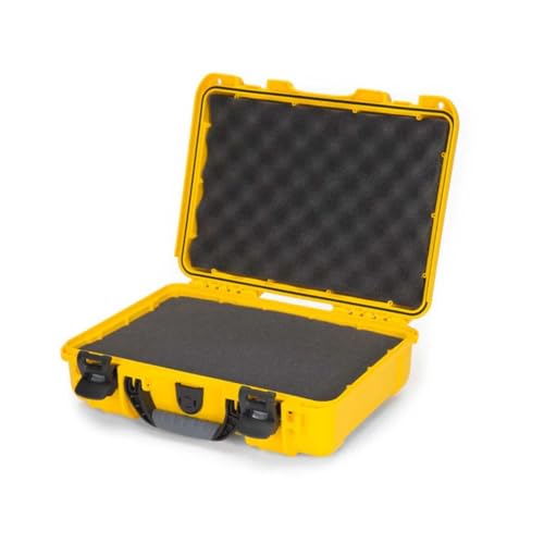 NANUK 910 Hard Case with Customizable Cubed Foam, IP67 Waterproof, Dustproof and Impact Resistant, 14.3” x 11.1” x 4.7”, Rugged Construction for Ultimate Protection, Made in Canada - Yellow - color: Yellow, style: Cubed Foam