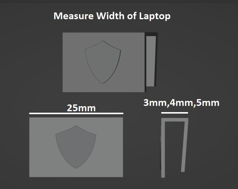 Privacy Shield Camera Cover for Laptops (Black, 6mm) - size: 6mm