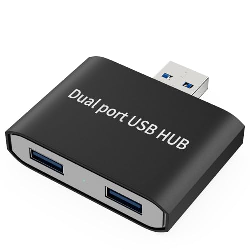 USB Hub,USB Splitter 1 in 2 Out Adapter, Double USB Hub for Laptop,Xbox PC, MAC, Mac Book, Tablet, Tab, Console, Printer, Camera(Data and for Charging, Wouldn't Work with CarPlay)