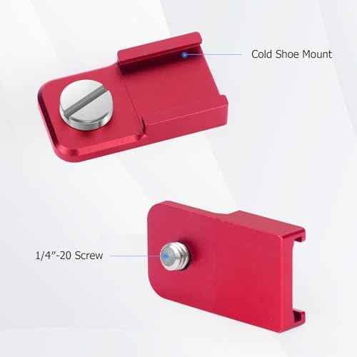 Universal Hot Shoe Adapter for Camera Accessories – Aluminum Alloy & Stainless Steel Mount with Locking Knob, 1/4" Screw Hole for Microphone, LED Light, Tripod, DSLR Rig (62057)