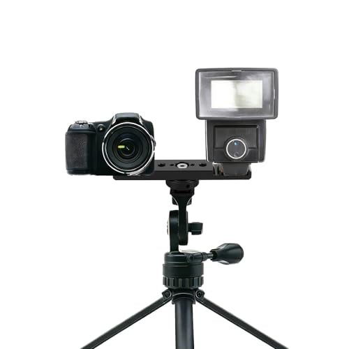 Dual Cold Shoe Extension Bar Mount, Aluminum Alloy Hot Shoe Adapter Bracket with Hex Wrench for DSLR Camera LED Video Light Microphone & Monitor (Black)