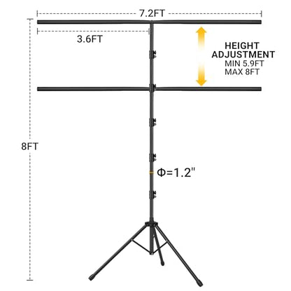 Green Screen Backdrop with Stand, 8x7.2ft Portable Greenscreen Background with Stand, T-Shape Green Screen Stand kit with 6 Spring Clamps, Sandbag, Carry Bag for Zoom, Video - size: 8x7.2 FT