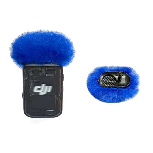 Microphone Windscreen Compatible with DJI MIC 2 (Not for DJI MIC 1) / OSMO POCKET Microphone Furry Wind Muff (2 Packs-Blue) - color: blue-2pcs