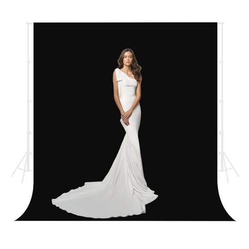 Black Backdrop for Photography 7 x 10 Ft,Black Background Sheet for Photography,Photo Backdrop Curtain for Photoshoot Video Polyester Cloth Video Studio Calls Streaming Gaming - color: Black, size: 7*10FT