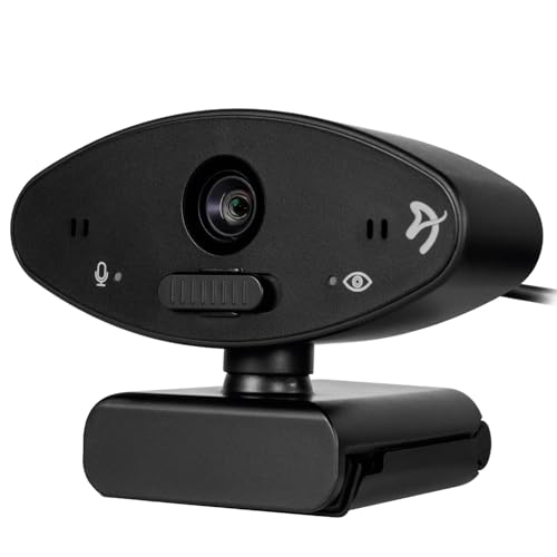 Arozzi - Occhio True Privacy Webcam - Magnetic Privacy Cover, Dual Omni-Directional Noise Cancelling Microphones with Manual Circuit Breaker, and Full HD, Black - style: Webcam