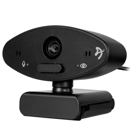 Arozzi - Occhio True Privacy Webcam - Magnetic Privacy Cover, Dual Omni-Directional Noise Cancelling Microphones with Manual Circuit Breaker, and Full HD, Black - style: Webcam