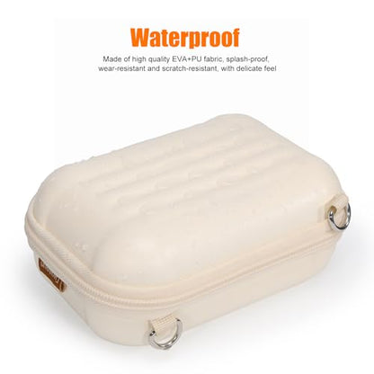 Cwatcun Carrying & Protective Case for Digital Camera with 2 Carrying Ways, Hardshell Lightweight Small Camera Sling Case Compatible with KODAK PIXPRO/Canon PowerShot/Sony DSCW800 DSCW830 - color: White02