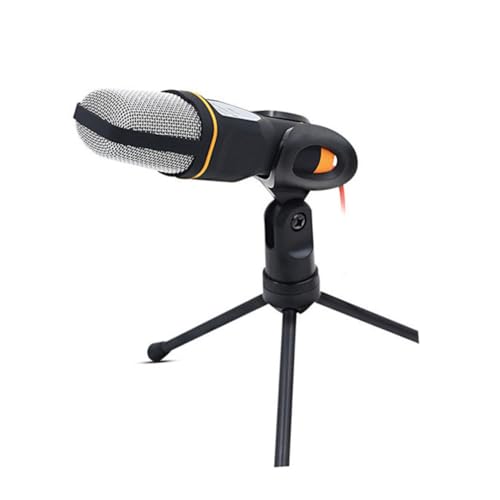 Mic Condenser Microphone with Holder Clip for Skype MSN Karaoke Portable Pc Laptop Microphone Designed for Vocal Performance and Background Noise Isolation Black - color: Black