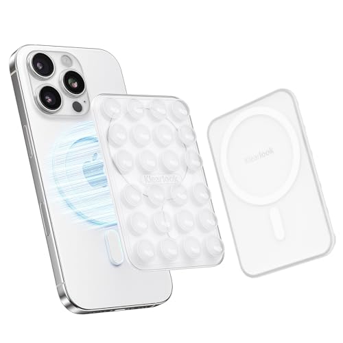 Klearlook Magnetic Suction Phone Mount for MagSafe Case, Removable Sticky Phone Grip Holder for Hands-Free Makeup/Selfie/Live Streaming/Vlog for TikTok & Instagram Influencer/Creator, Transparent - color: Transparent