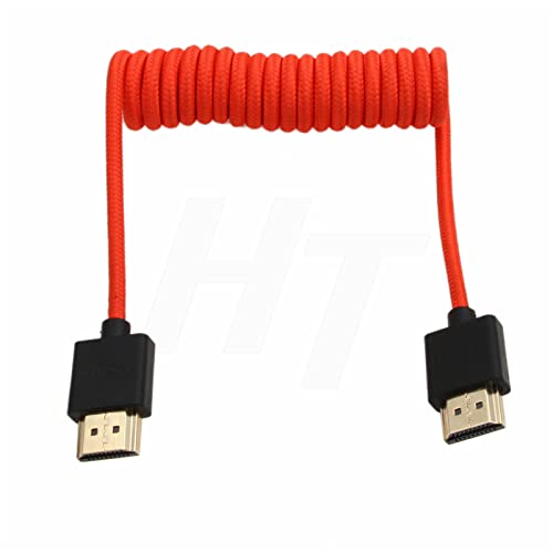 HDMI 4K 120p 8K Cable Braided Coiled for Ninja V SmallHD Blackmagic Monitor Sony A7RV A7m4 FX9 Canon C400 C70 C500II Lumix S1H Nikon Z9 Camera Type A HDMI 2.1