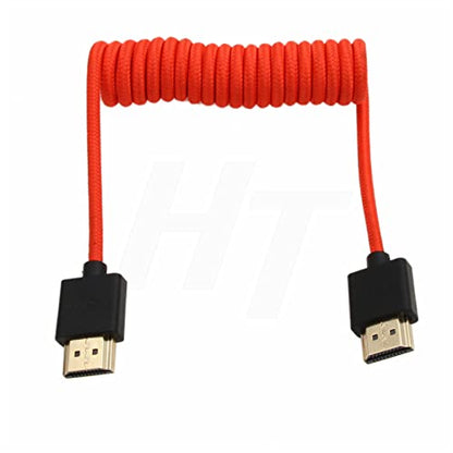HDMI 4K 120p 8K Cable Braided Coiled for Ninja V SmallHD Blackmagic Monitor Sony A7RV A7m4 FX9 Canon C400 C70 C500II Lumix S1H Nikon Z9 Camera Type A HDMI 2.1